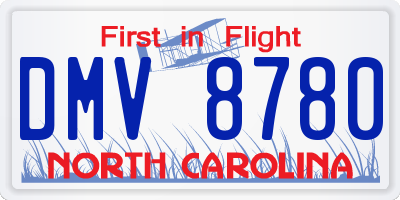 NC license plate DMV8780