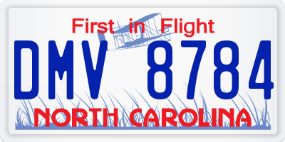 NC license plate DMV8784