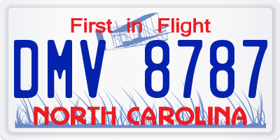 NC license plate DMV8787