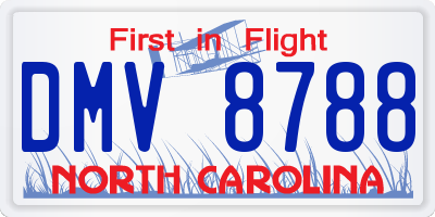 NC license plate DMV8788
