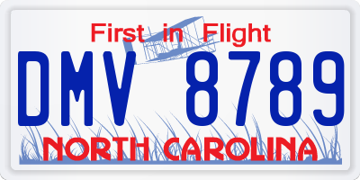 NC license plate DMV8789