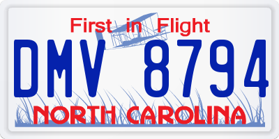 NC license plate DMV8794