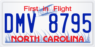 NC license plate DMV8795