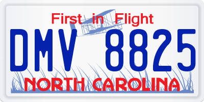 NC license plate DMV8825