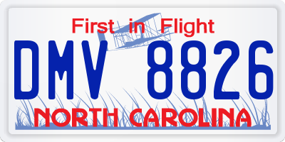 NC license plate DMV8826