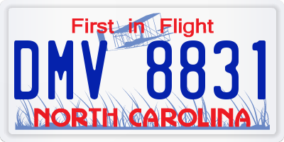NC license plate DMV8831