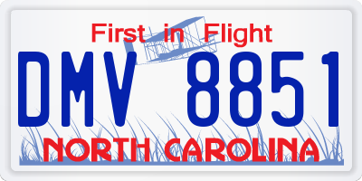 NC license plate DMV8851