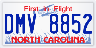 NC license plate DMV8852