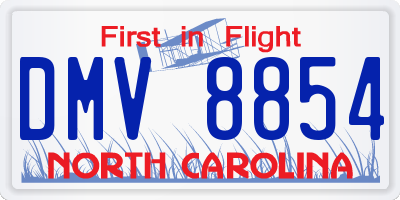 NC license plate DMV8854