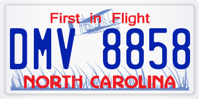 NC license plate DMV8858