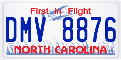 NC license plate DMV8876
