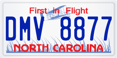 NC license plate DMV8877