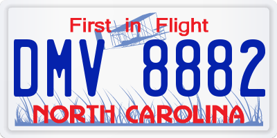 NC license plate DMV8882