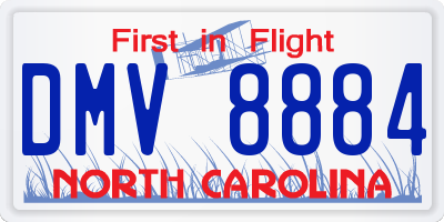 NC license plate DMV8884