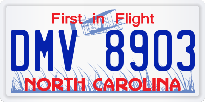 NC license plate DMV8903