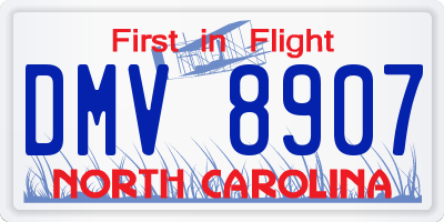 NC license plate DMV8907