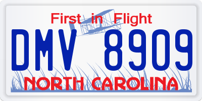 NC license plate DMV8909