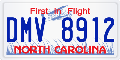 NC license plate DMV8912