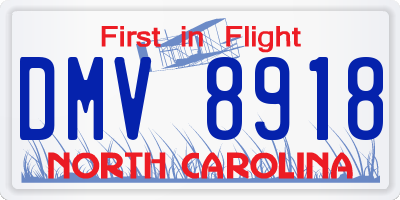 NC license plate DMV8918