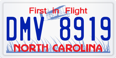 NC license plate DMV8919