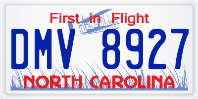 NC license plate DMV8927