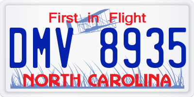 NC license plate DMV8935