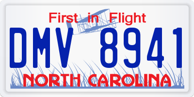 NC license plate DMV8941