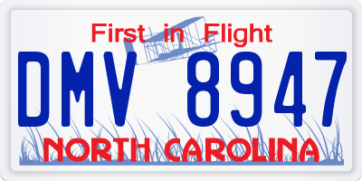 NC license plate DMV8947