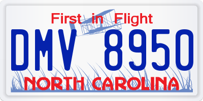NC license plate DMV8950