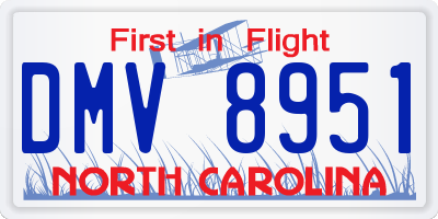 NC license plate DMV8951