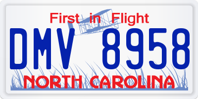 NC license plate DMV8958