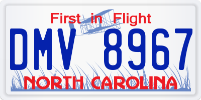 NC license plate DMV8967