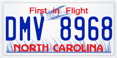 NC license plate DMV8968