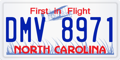 NC license plate DMV8971