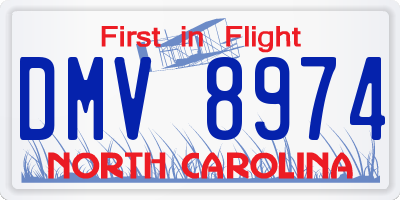 NC license plate DMV8974