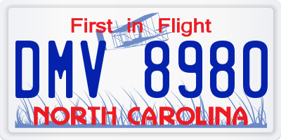 NC license plate DMV8980