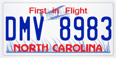NC license plate DMV8983