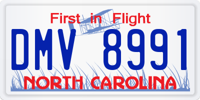 NC license plate DMV8991