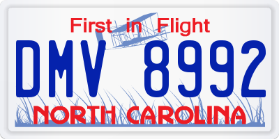 NC license plate DMV8992