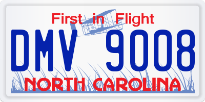 NC license plate DMV9008