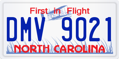 NC license plate DMV9021