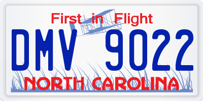 NC license plate DMV9022