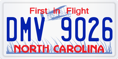 NC license plate DMV9026