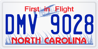 NC license plate DMV9028