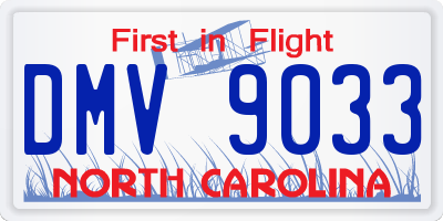 NC license plate DMV9033