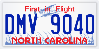 NC license plate DMV9040