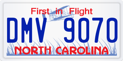NC license plate DMV9070