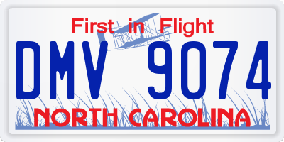 NC license plate DMV9074