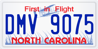 NC license plate DMV9075
