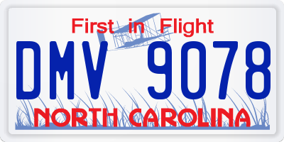 NC license plate DMV9078